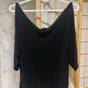 Guess Black Drape Neck Blouse
